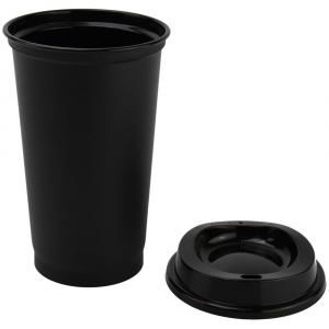 Стакан с крышкой Color Cap Black, черный - купить оптом