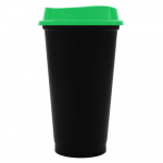 Стакан с крышкой Color Cap Black, черный с оранжевым - купить оптом