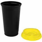 Стакан с крышкой Color Cap Black, черный с желтым, фото 1