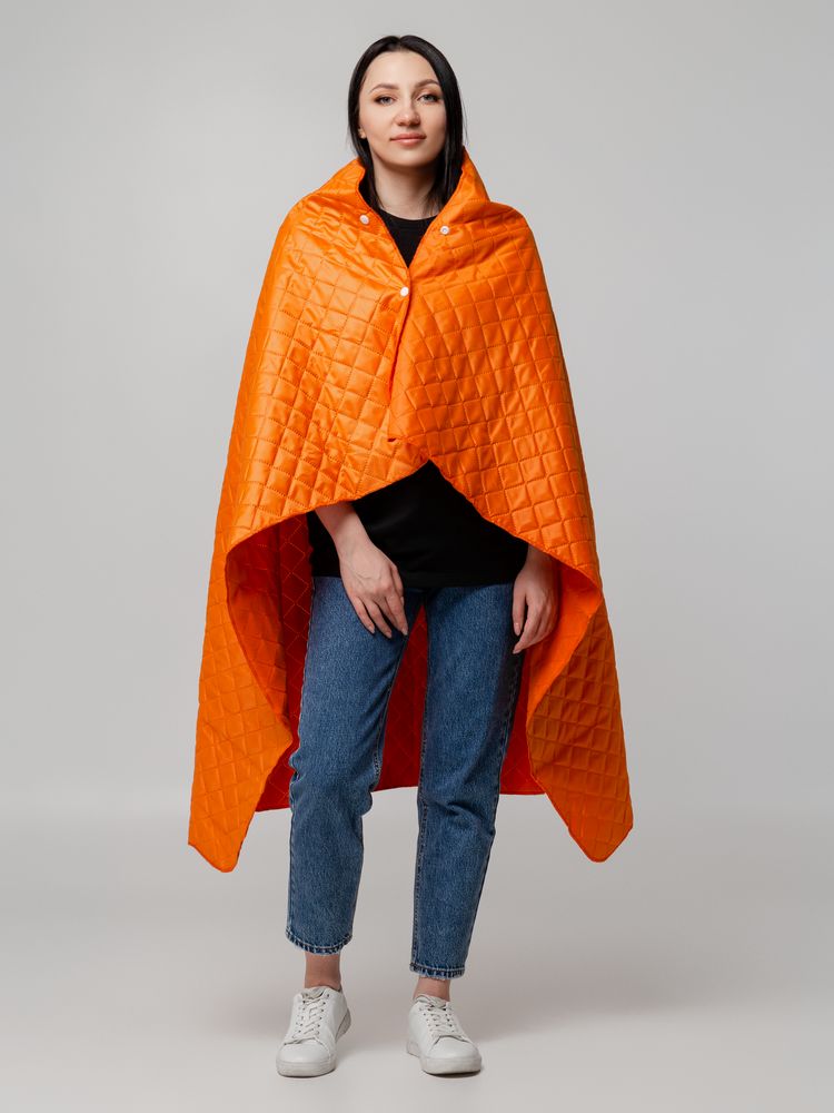 Плед-пончо для пикника SnapCoat, оранжевый - купить оптом