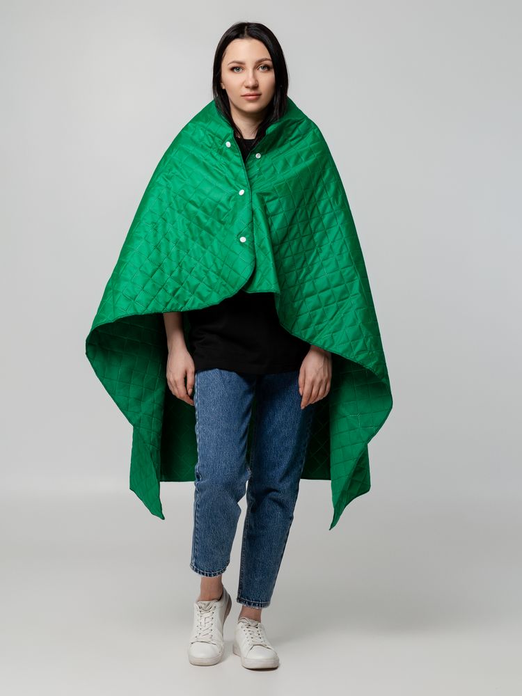 Плед-пончо для пикника SnapCoat, зеленый - купить оптом
