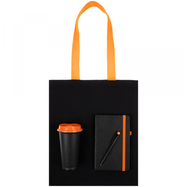 Набор Velours Bag, черный с оранжевым - купить оптом