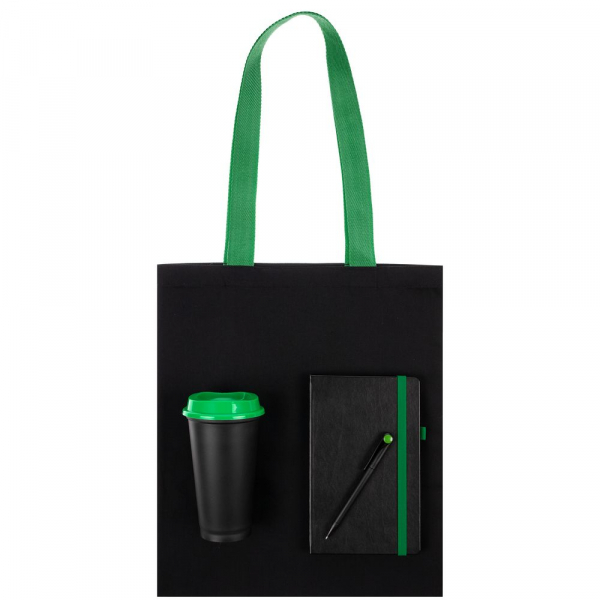 Набор Velours Bag, черный с зеленым - купить оптом