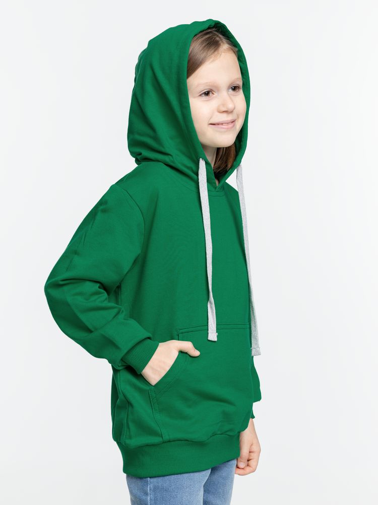 Толстовка с капюшоном детская Kirenga Kids, зеленая - купить оптом