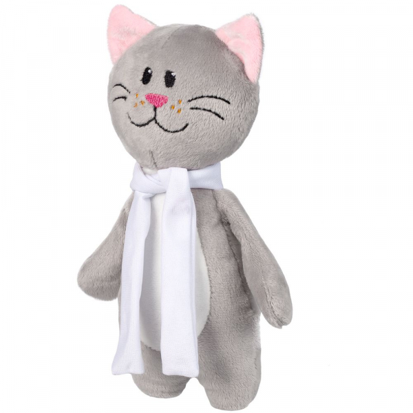 Мягкая игрушка Beastie Toys, котик с белым шарфом - купить оптом