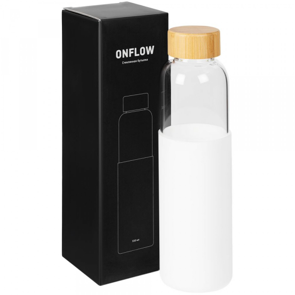 Бутылка для воды Onflow, белая - купить оптом