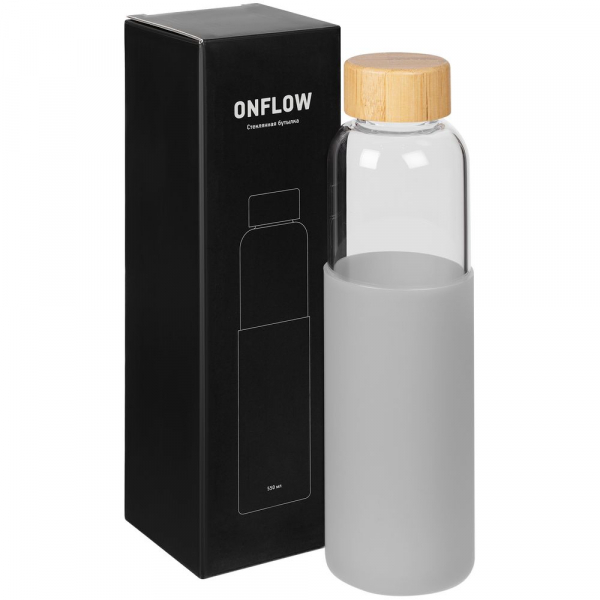 Бутылка для воды Onflow, серая - купить оптом