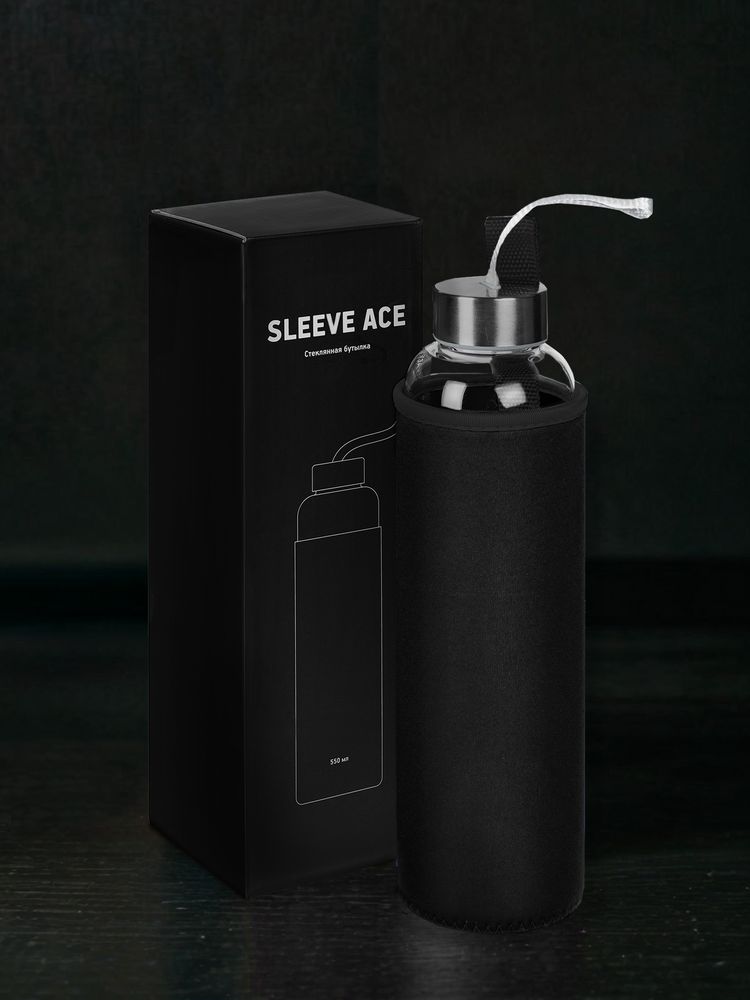 Бутылка для воды Sleeve Ace, черная - купить оптом