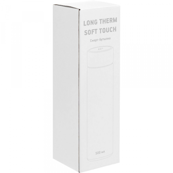 Смарт-бутылка с заменяемой батарейкой Long Therm Soft Touch, синяя - купить оптом