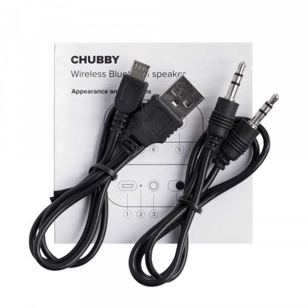 Беспроводная колонка Chubby, серая с красным - купить оптом