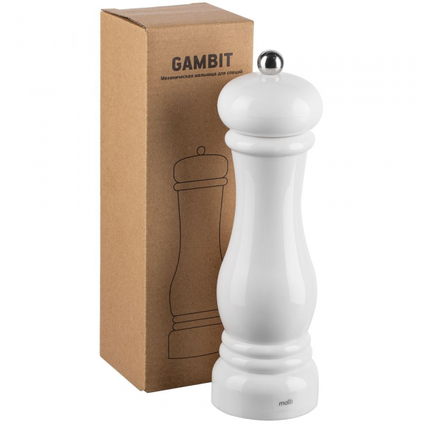 Механическая мельница для специй Gambit, белая - купить оптом