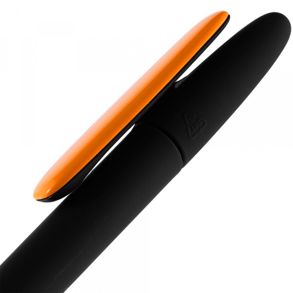 Ручка шариковая Prodir DS5 TRR-P Soft Touch, черная с оранжевым - купить оптом