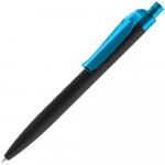 Ручка шариковая Prodir QS01 PRT-P Soft Touch, черная с зеленым - купить оптом
