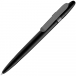 Ручка шариковая Prodir QS01 PRT-P Soft Touch, черная с голубым - купить оптом