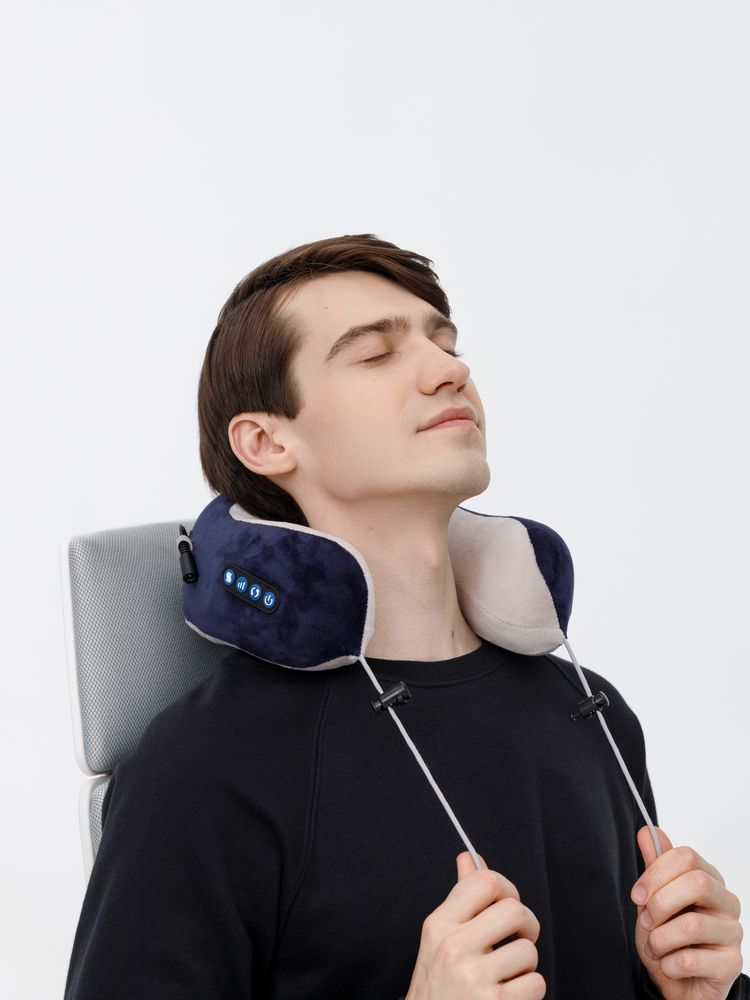 Дорожная подушка-массажер inRelax, синяя - купить оптом