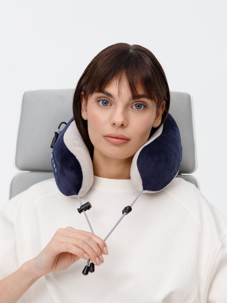 Дорожная подушка-массажер inRelax, синяя - купить оптом