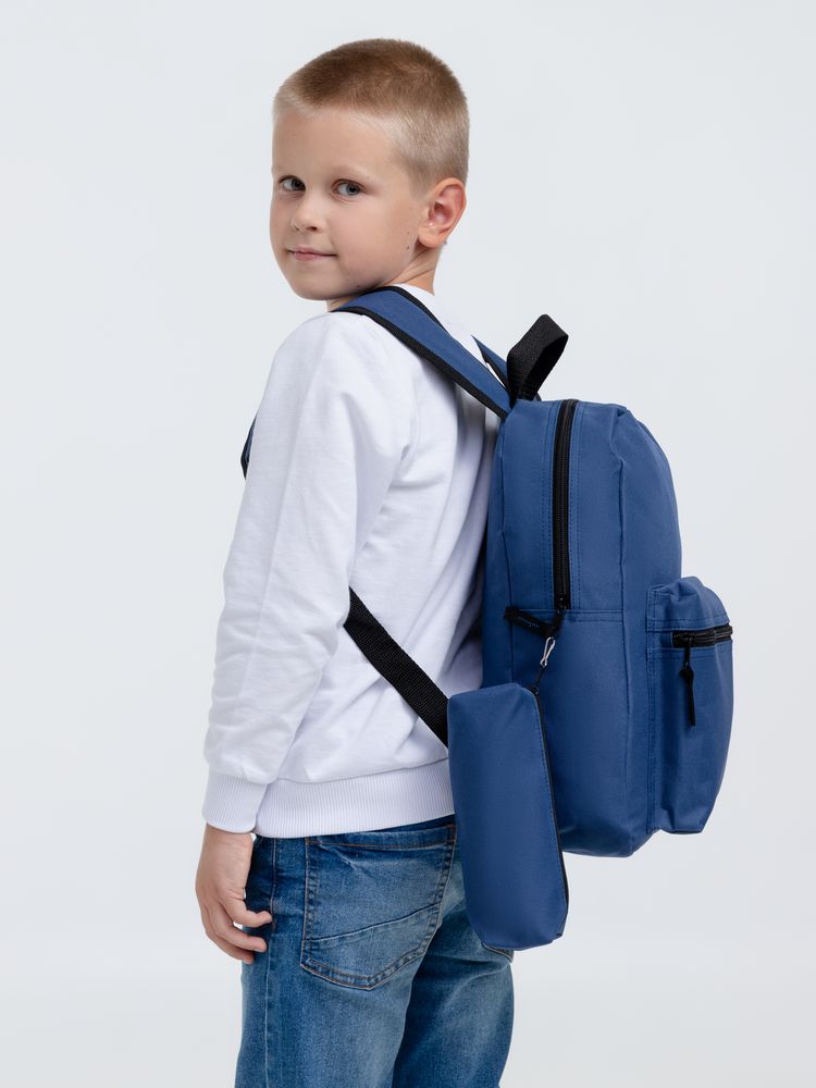 Детский рюкзак Base Kids с пеналом, темно-синий - купить оптом