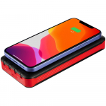 Аккумулятор с беспроводной зарядкой Holiday Maker Wireless, 10000 мАч, красный, фото 3