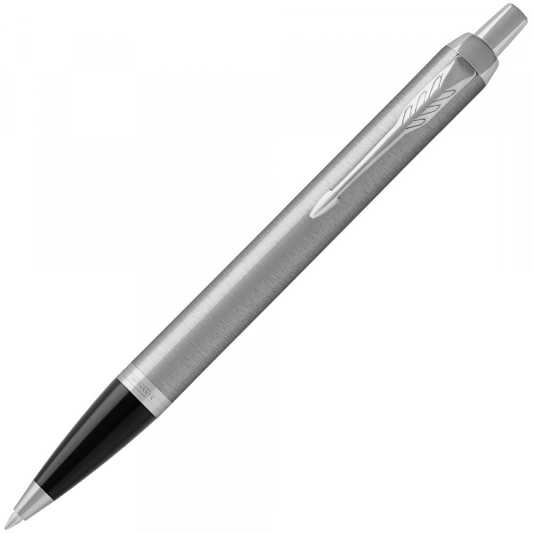 Ручка шариковая Parker IM Essential Stainless Steel CT, серебристая с черным - купить оптом