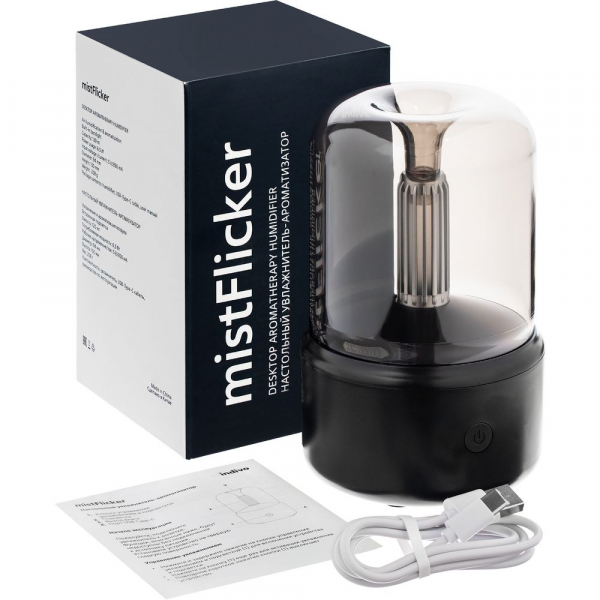 Увлажнитель-ароматизатор с подсветкой mistFlicker, черный - купить оптом