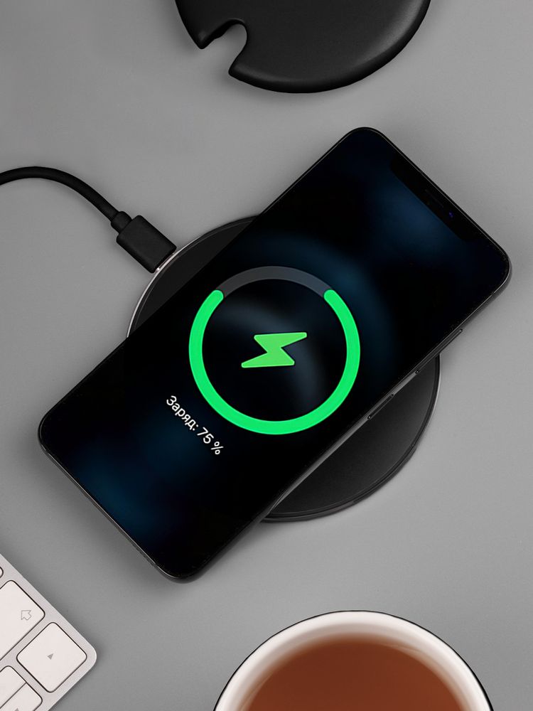 Кружка с подогревом и беспроводной зарядкой Dual Base ver. 2.0 Matt, черная - купить оптом