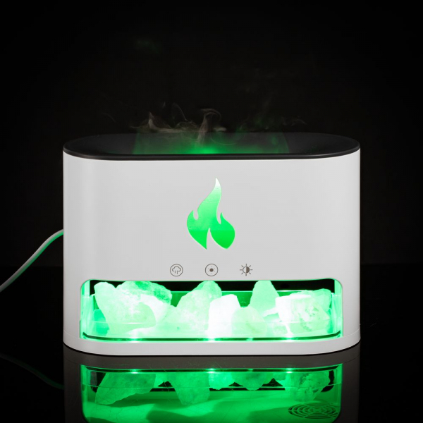 Увлажнитель-ароматизатор Fusion Blaze с имитацией пламени, белый - купить оптом