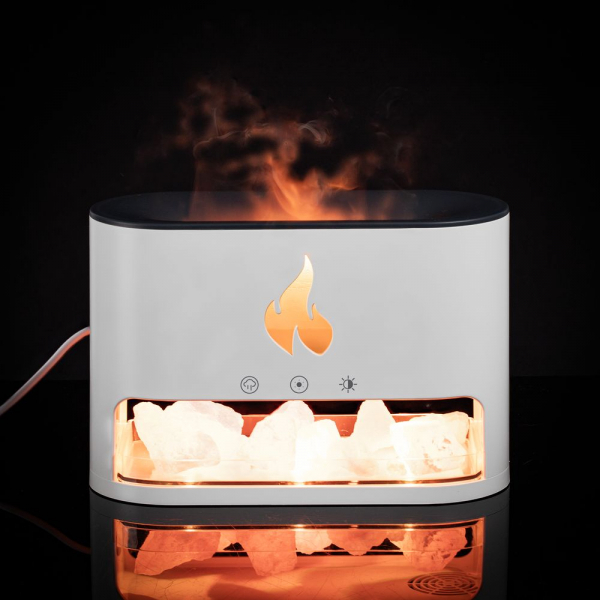 Увлажнитель-ароматизатор Fusion Blaze с имитацией пламени, белый - купить оптом