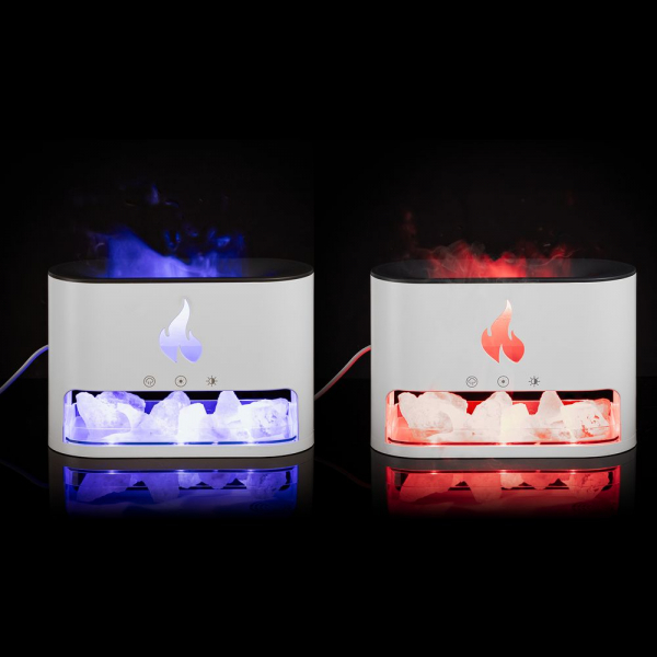Увлажнитель-ароматизатор Fusion Blaze с имитацией пламени, белый - купить оптом