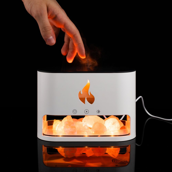 Увлажнитель-ароматизатор Fusion Blaze с имитацией пламени, белый - купить оптом