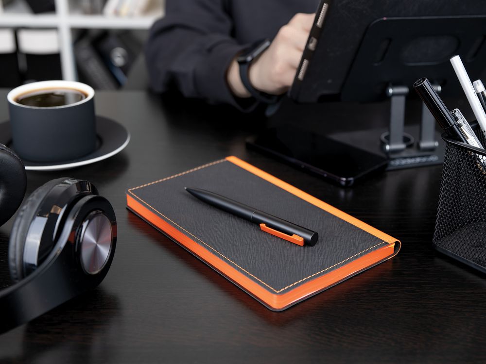 Ручка шариковая Inkolor, черная с темно-синим - купить оптом