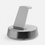 Bluetooth-колонка с беспроводной зарядкой и часами netEnergy, серая, фото 1