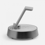Bluetooth-колонка с беспроводной зарядкой и часами netEnergy, серая, фото 2