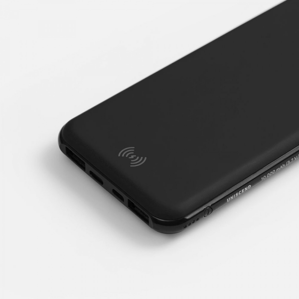 Аккумулятор с беспроводной зарядкой All Day Wireless, 10000 мАч, черный - купить оптом
