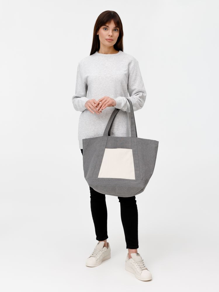 Шопер Shophop, серый с неокрашенным - купить оптом