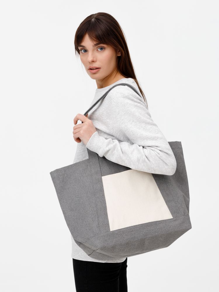Шопер Shophop, серый с неокрашенным - купить оптом