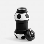 Складная бутылка для воды Football Flex, белая с черным, фото 2