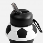 Складная бутылка для воды Football Flex, белая с черным, фото 3