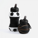 Складная бутылка для воды Football Flex, белая с черным, фото 7