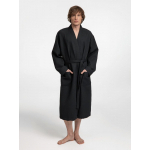 Халат вафельный Kimono, черный, фото 6