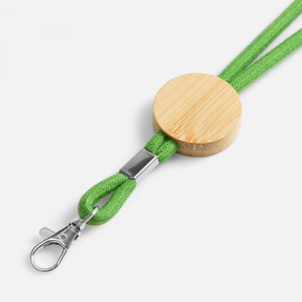 Шнурок для бейджа Tube Wood, зеленый - купить оптом