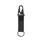 Брелок-ремувка Carabinier из ткани с вставкой из экокожи и карабином, черный, фото 1