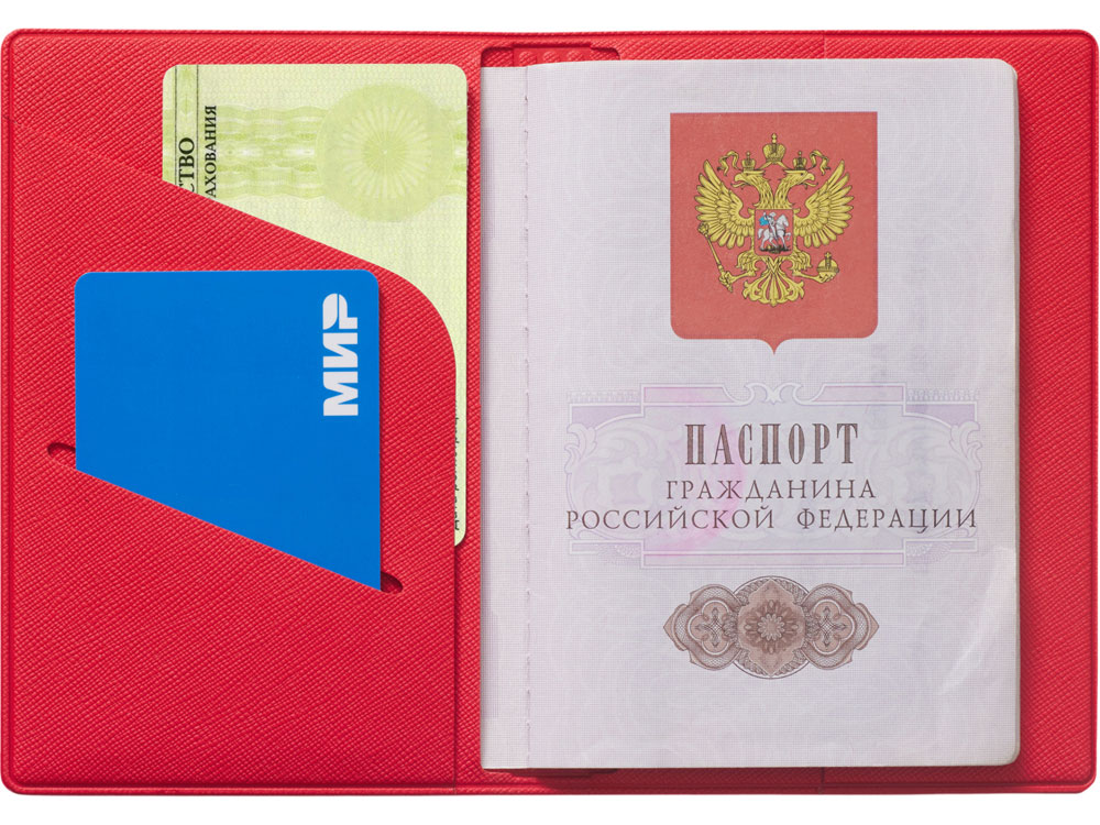 Обложка для паспорта Favor, красная, красный - купить оптом