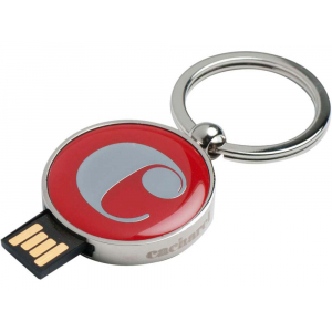 Набор Cacharel: шариковая ручка, брелок с флеш-картой USB 2. на 4 Гб, красный/серебристый - купить оптом