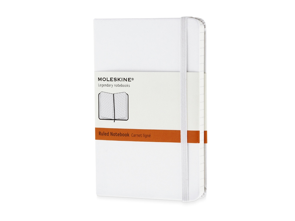 Записная книжка Moleskine Classic (в линейку) в твердой обложке, Pocket (9x14см), белый - купить оптом