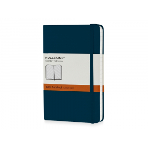 Записная книжка Moleskine Classic (в линейку) в твердой обложке, Pocket (9x14см), голубой сапфир - купить оптом