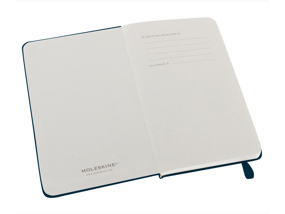 Записная книжка Moleskine Classic (в линейку) в твердой обложке, Pocket (9x14см), голубой сапфир - купить оптом