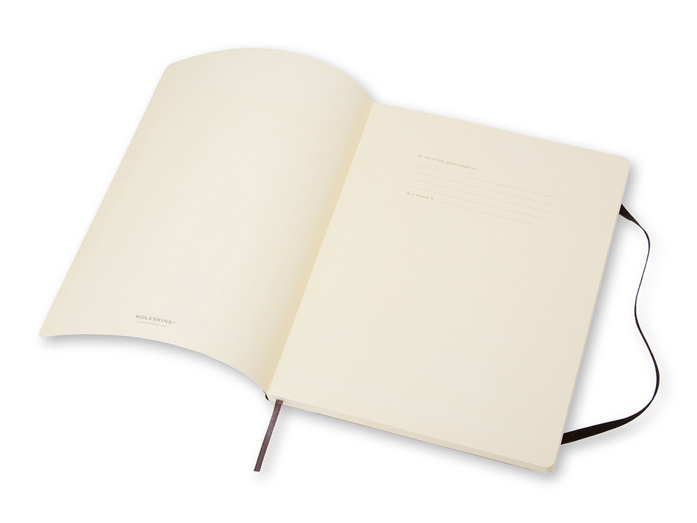Записная книжка Moleskine Classic Soft (нелинованный), Хlarge (19х25 см), черный - купить оптом
