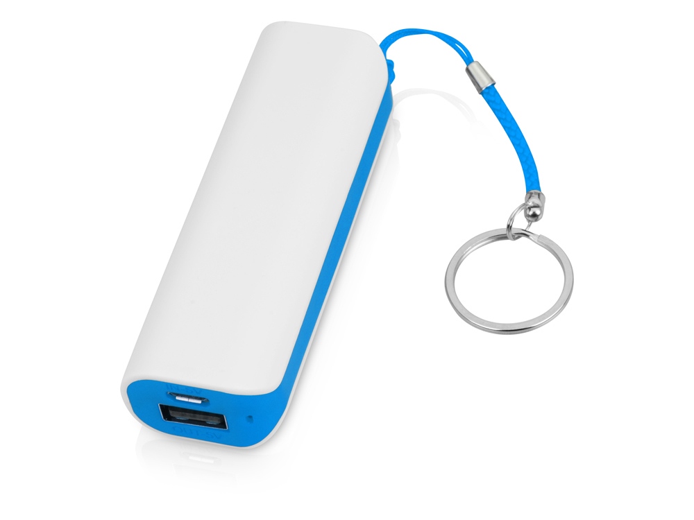Портативное зарядное устройство (power bank) Basis, 2000 mAh, белый/светло-голубой - купить оптом