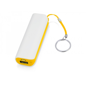 Портативное зарядное устройство (power bank) Basis, 2000 mAh, белый/желтый - купить оптом