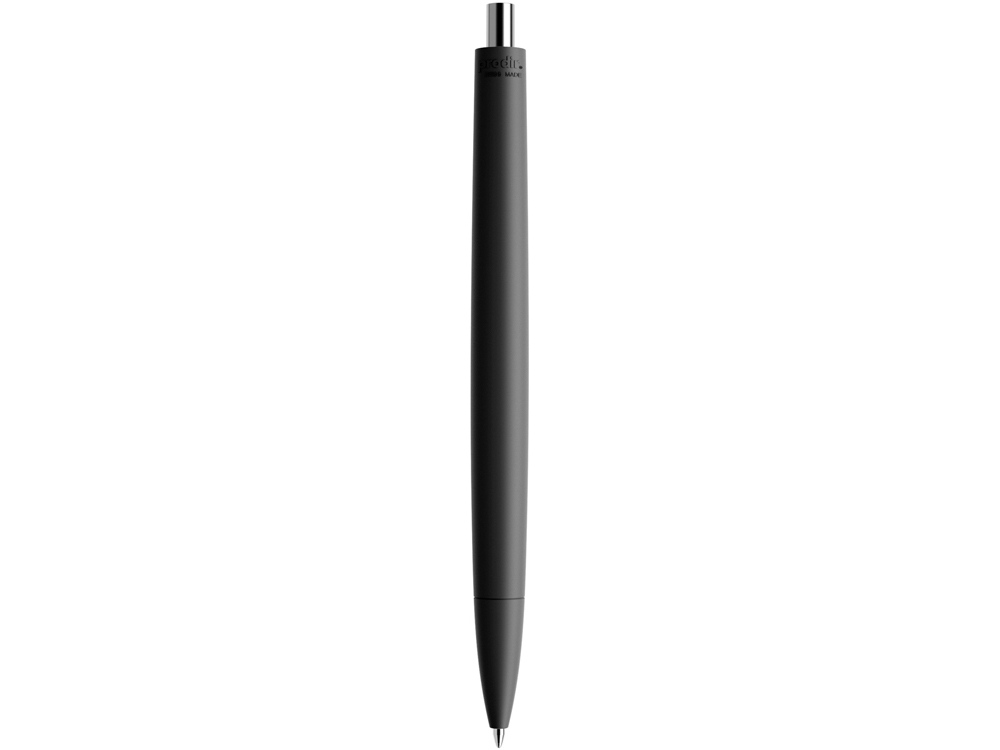Ручка пластиковая шариковая Prodir ds6prr-Z75 софт-тач, черный с серебристой кнопкой - купить оптом